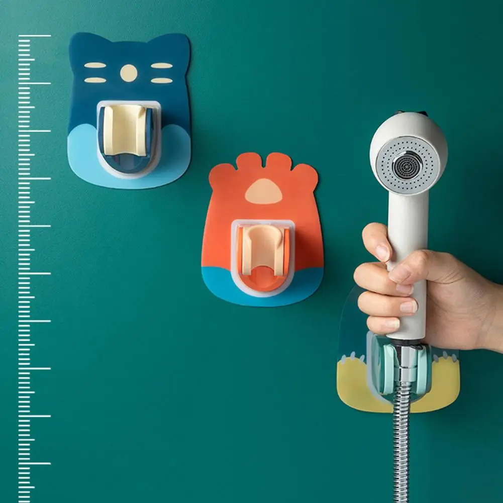 

Adjustable Punch-free Adhesive Bathroom Shower Head Base Holder Stand Bracket Multi-Purpose Hooks