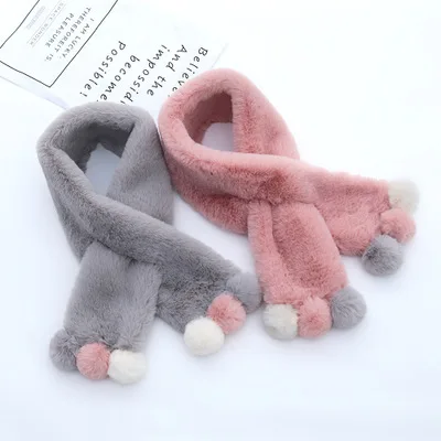 Зимний милый детский шарф шарфы для мальчиков и девочек с воротником из