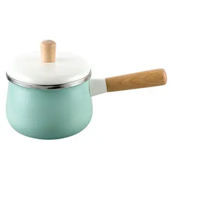 16cm Porcelain Enameled Milk Pot 1.7L Cooking Non-stick MIni Soup with Cover Induction Cooker Gas Stove Applicable Cookware | Дом и сад