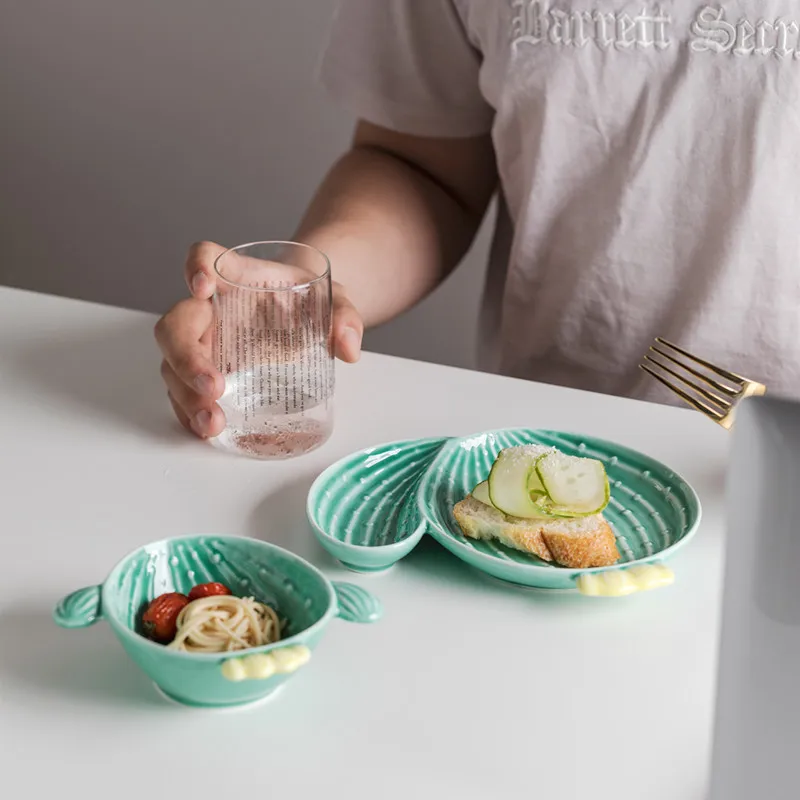 

Simply Style Ceramic Plate Cactus Plate Bowl Noodles Steak Fruits Western Dish Creative Tableware Decoration
