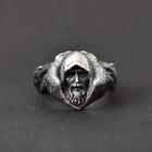 Винтажное мифологическое кольцо Odin с вороном, мужское кольцо-печатка, скандинавский амулет, ювелирные изделия, Викинг-Волк