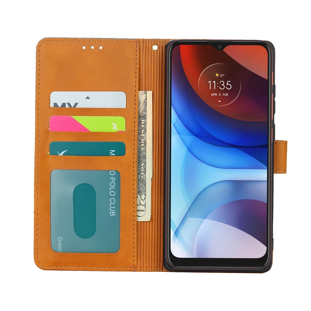 book case for motorola moto e7i power cover flip wallet stand phone shell etui for motorola xt2097 14 e7i power leather case bag free global shipping