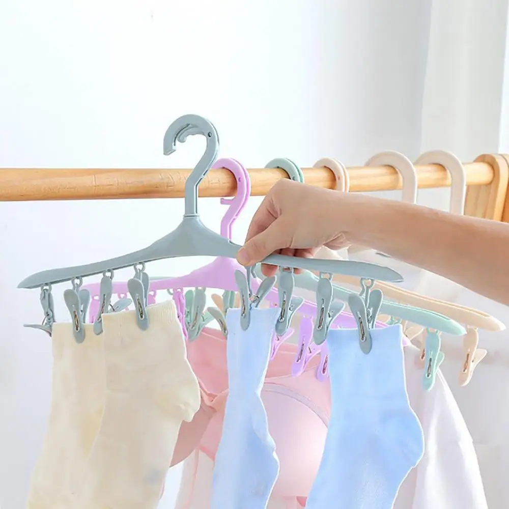 

Multifunctional Organizer Clothes Hanger Space Saving 8 Clips Antiskid Closet Organizer