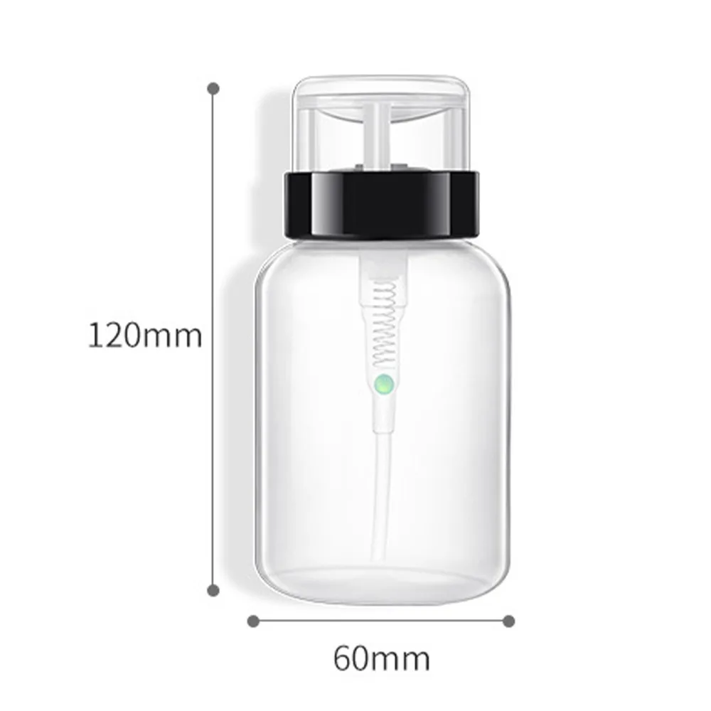

200ml Nail Bottle Push Down Empty Pump Dispenser For Nail Polish Remover Alcohol Clear Storage Bottle Makeup Manicure Tools