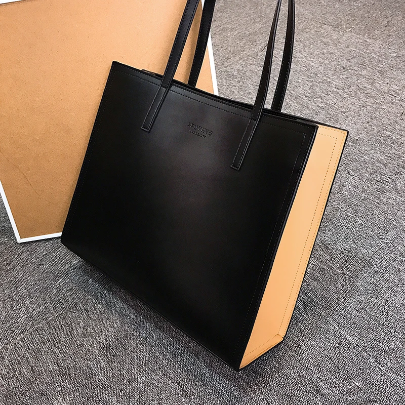 Новинка женская сумка Большая вместительная на плечо простые кожаные сумки