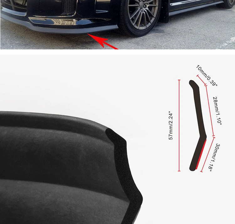 2 5 м Универсальный Автомобильный передний задний Боковой бампер губа сплиттер