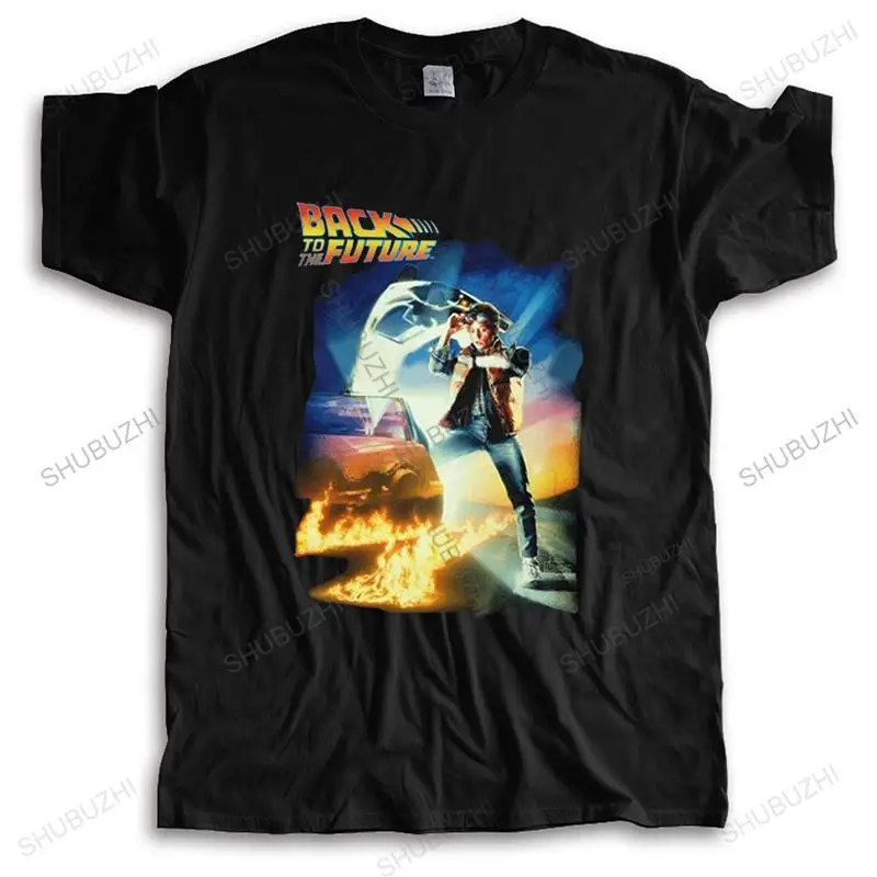 

Retro Back To The Future Men T Shirt 100% Cotton Tees Tops 80s Sci-fi Adventure Movie Tshirt Short-Sleeve Printed T-shirt Merch