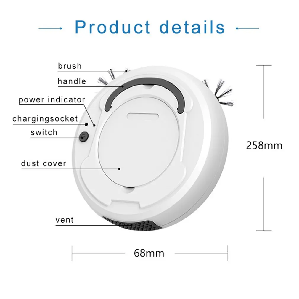 

Multifunctional Smart Floor Vacuum Cleaner Robot 3-In-1 Auto Rechargeable Smart Sweeping Robot Dry Wet Sweeping Vacuum Cleaner