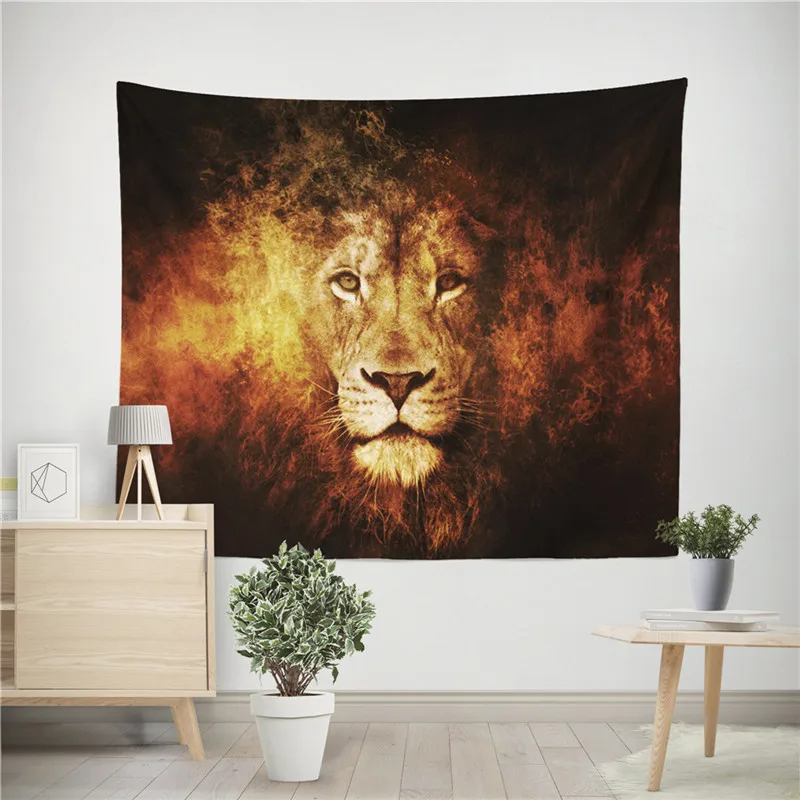 Лев гобелен с изображением тигра красочные животными на стене и тигр печатных