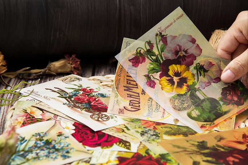 12 шт./пакет Винтаж цветы калька Бумага шаблон пакет для Скрапбукинг Happy planner изготовления открыток мусор журнал проекта