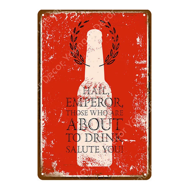 YD4211F Man Cave Drinks Beers Decoration Vintage Metal Tin Signs Gin Tonic Wine Plaque Shabby Chic Pub Bar Casino Poster Wall Art Decor - Цвет: YD4211F