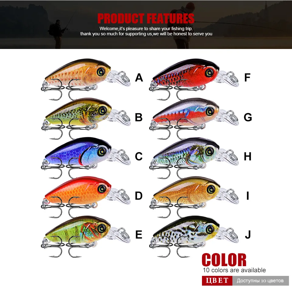 4 г кренкбейт микро Шад новые воблеры рыболовные приманки 47 мм Luya пластиковая