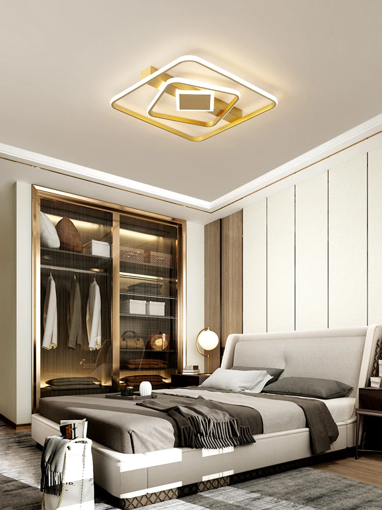 

VEIHAO Square Modern LED Ceiling Lights For bedroom study Kitchen balcony Home golden black AC110-260V Ceiling Lamp Fixtures