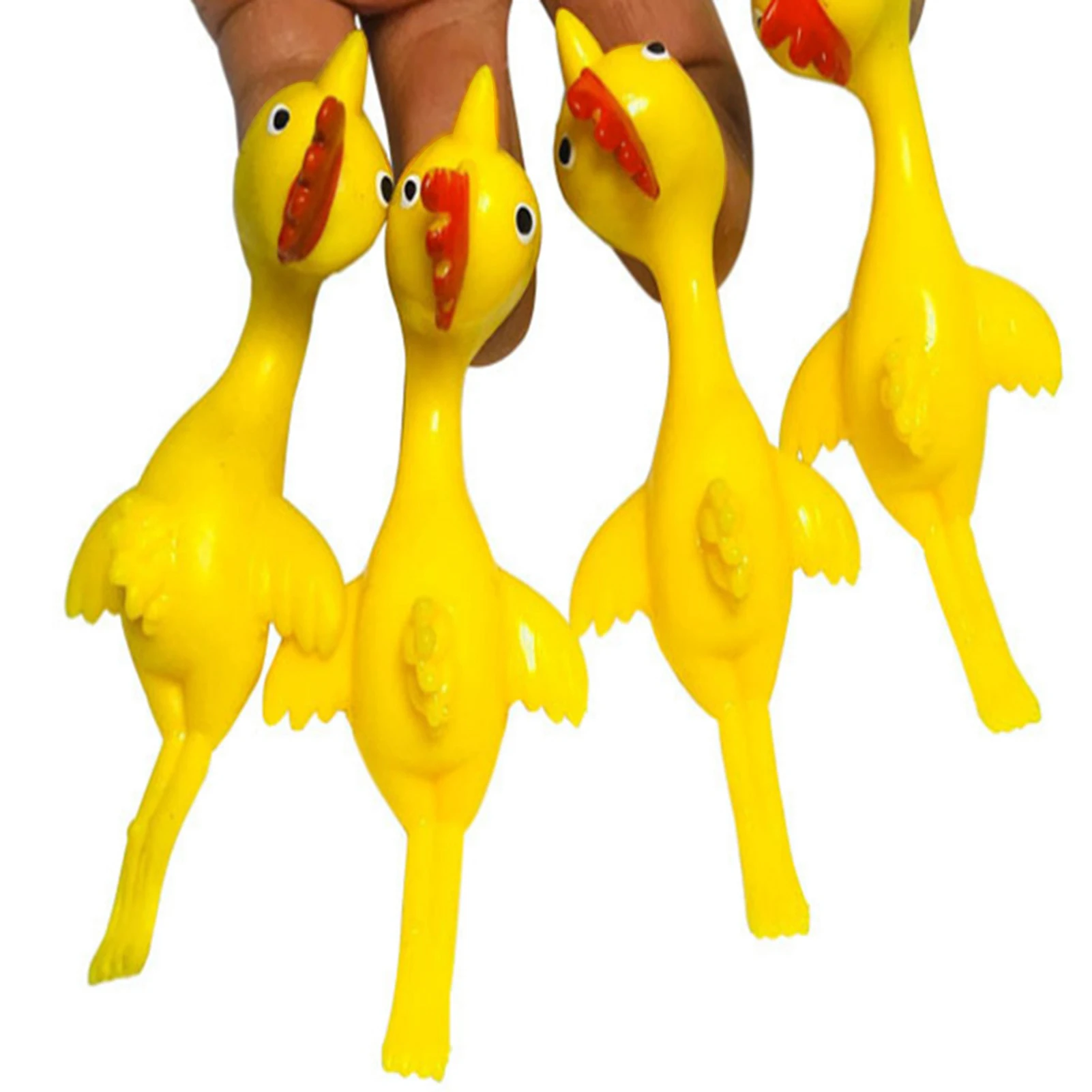 

5pcs Unisex Birds Darts Toy Stress Relief Funny Chicken Shape Stretchy Slingshot Finger Fling Joke Toys Party Props For Kids