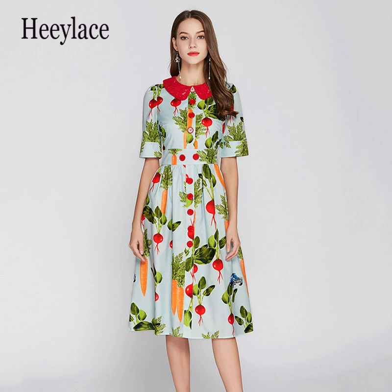 Дизайнерское платье для подиума с растительным принтом 2019 летнее женское