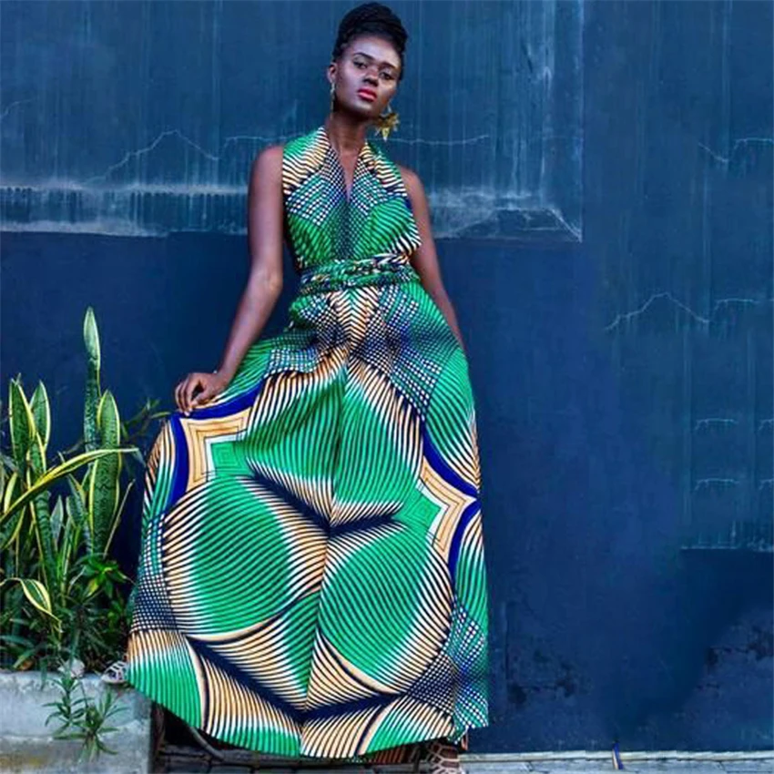 

Women African Clothes Jumpsuit Multi-Wear Style Wide Leg Pants Dashiki African Dresses For Female Fashion Ladies Robes Africaine