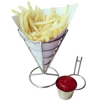 2 pcs sauce stand cone fries holder popcorn vegetables fruit appetizers french fry stand kitchen food container