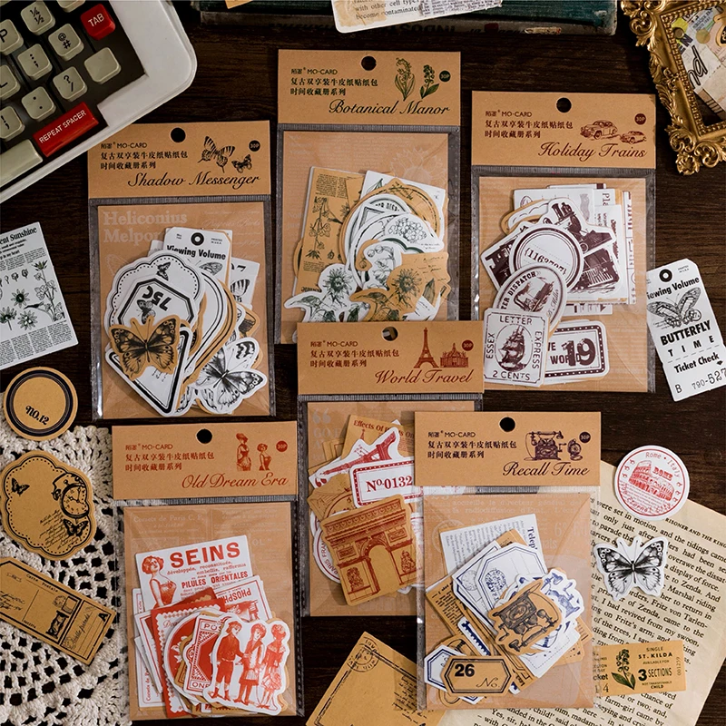 

30 шт., декоративные наклейки для дневника, в стиле ретро
