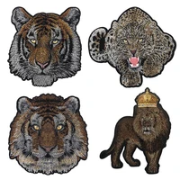 tiger leopard iron on patch toothbrush embroidered applique sewing label punk biker patches clothing stickers apparel accessorie