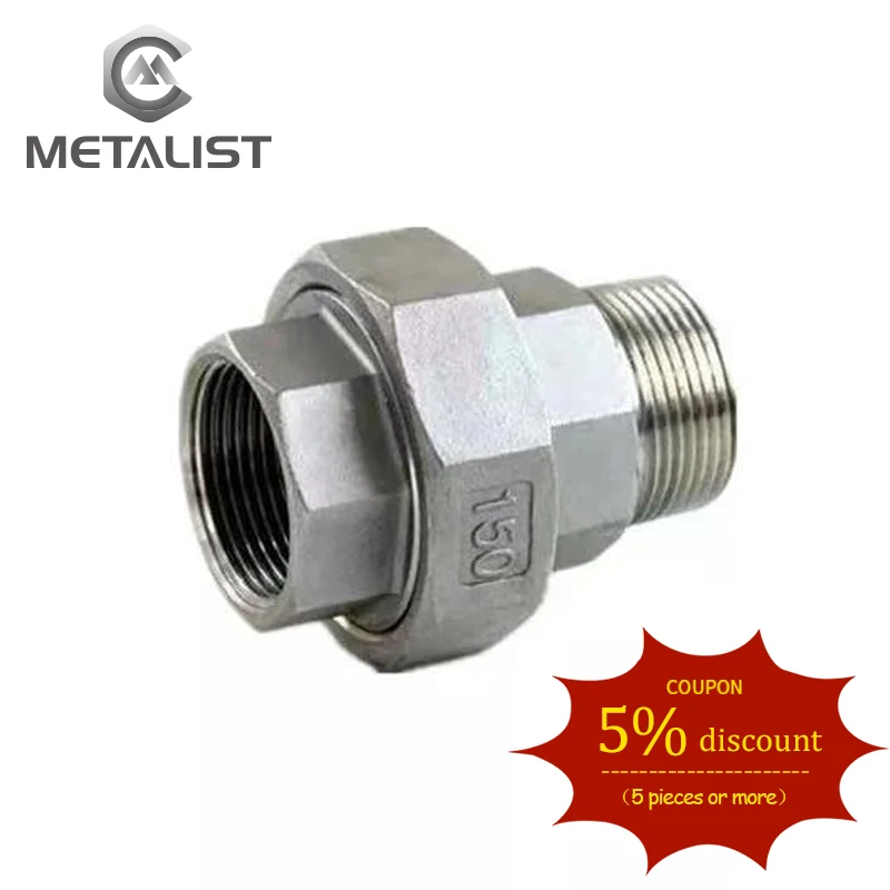 

METALIST 3/8"DN10 BSP Female & DN10 Male Thread SS304 Union Pipe Fitting Connector Adapter Coupler For Water Gas Oil