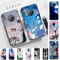 fhnblj re life zero rem anime phone case for huawei mate 20 10 lite pro x honor paly y 6 5 7 9 prime 2018 2019