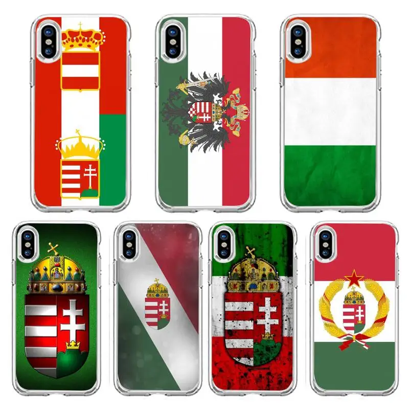 

Hungary Hungarians Flag Phone Case Transparent soft For iphone 12 11 13 7 8 6 s plus x xs xr pro max mini