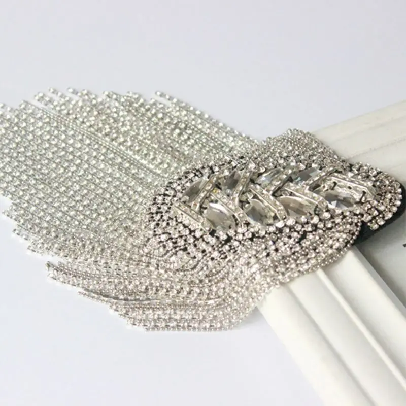 Унисекс панк бахрома наплечная доска значок блестящие стразы кисточки цепочка