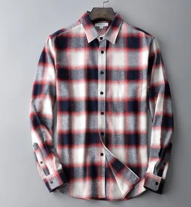 2019 осень зима Фланелевые мужские рубашки в клетку хлопок тонкий длинный рукав