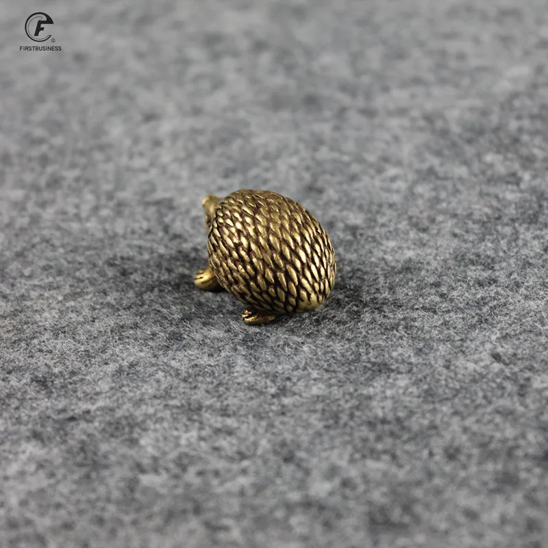 Медный ежик маленькие украшения твердая латунь антикварная скульптура