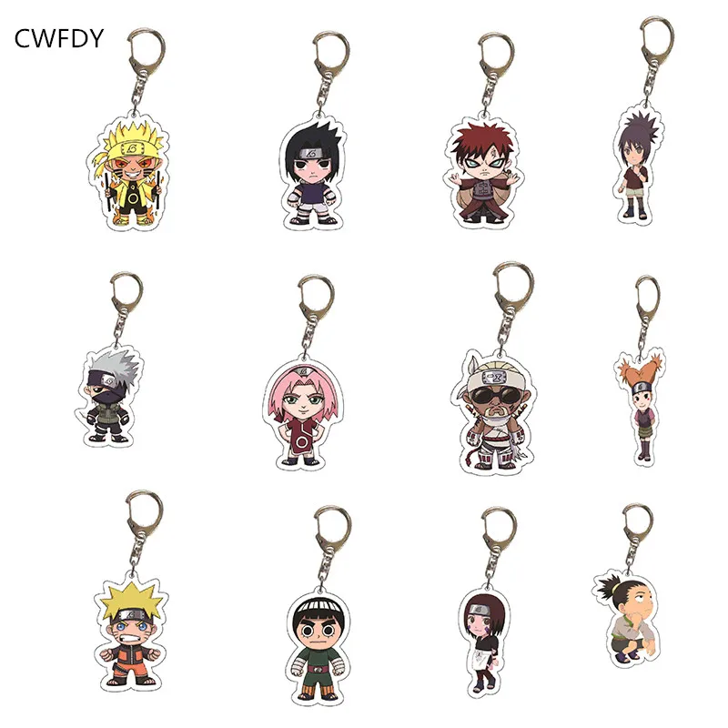 

Woman Men Keychain Sasuke itachi Kakashi Double Sided Acrylic Key Chain Pendant PVC Key Chain For Kids Birthday Accessory