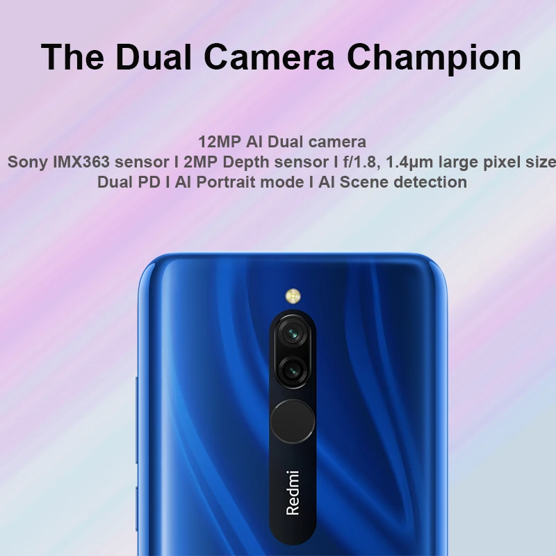 Xiaomi Redmi 8 смартфон с восьмиядерным процессором Snapdragon 439 ОЗУ 3 ГБ ПЗУ 32 12 МП 5000