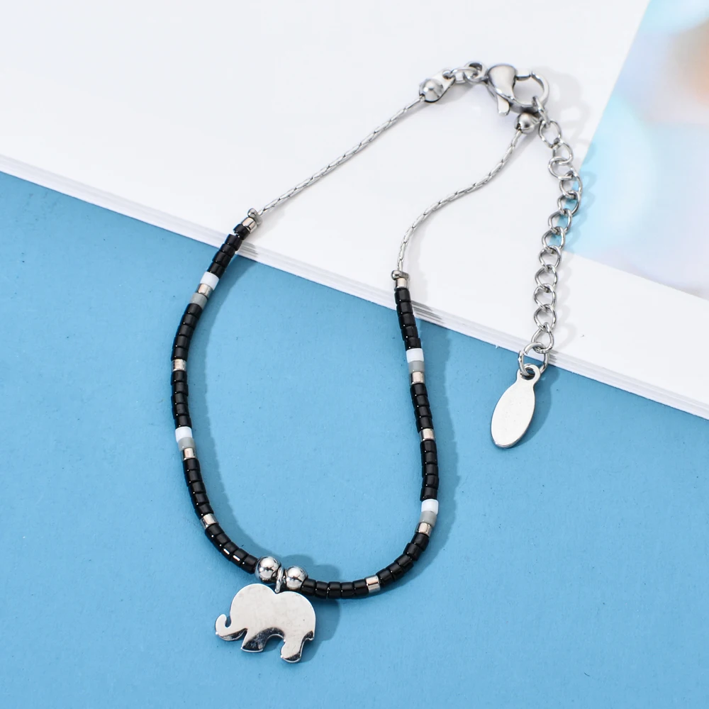 Изысканный браслет из нержавеющей стали женский с подвесками семян модные