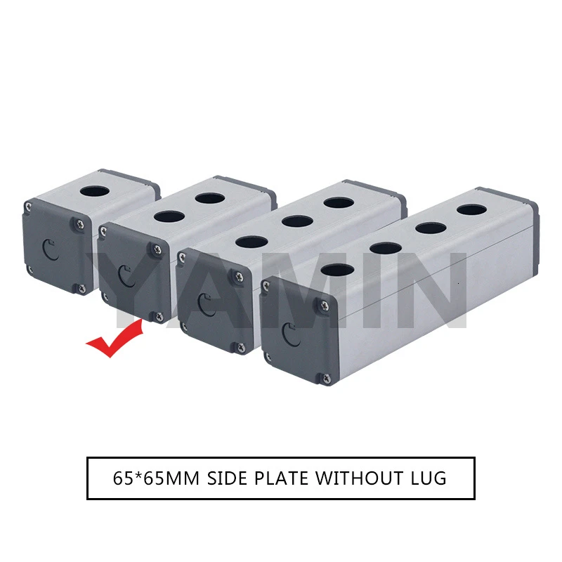 65MM 2 Hole 16/19/22mm Aluminium Alloy Protective Box For Metal Push Button Switch IP67 Waterproof Industrial 12/3/4 Holes Single Row - Цвет: 65MM 2 Hole
