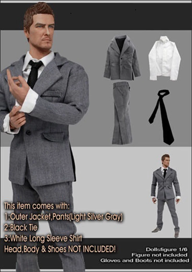 

1/6 Scale Male Soldier Clothes Suit Shirt Pants Coat Full Set Gentleman Model Accessory For 12inches Figure Action Toys In Stock