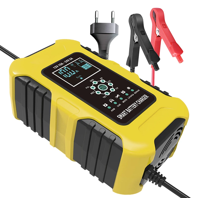 

Полностью автоматическое умное зарядное устройство FOXSUR, 12 В, 24 В, для автомобилей, грузовиков, мотоциклов, AGM, LiFePo4, влажные свинцово-кислотны...