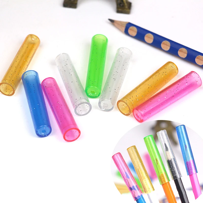 20pcs Pencil Cap Colorful Cute Plastic Protection Kawaii Stationery Extender Pen Topper school office supplies | Канцтовары для