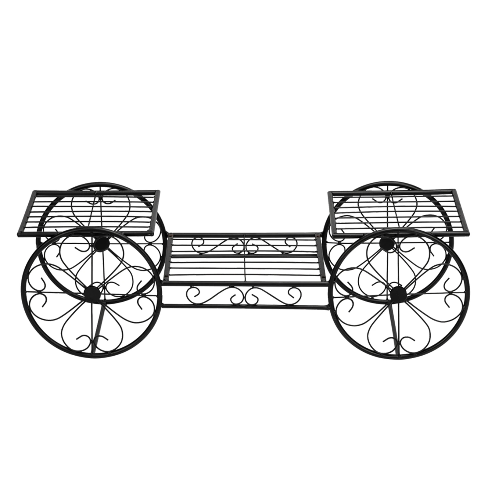 

Black Metal Plant Cart Stand & Flower Pot Plant Holder Display Rack, 6 Tiers, Parisian Style - Perfect for Home, Garden, Patio