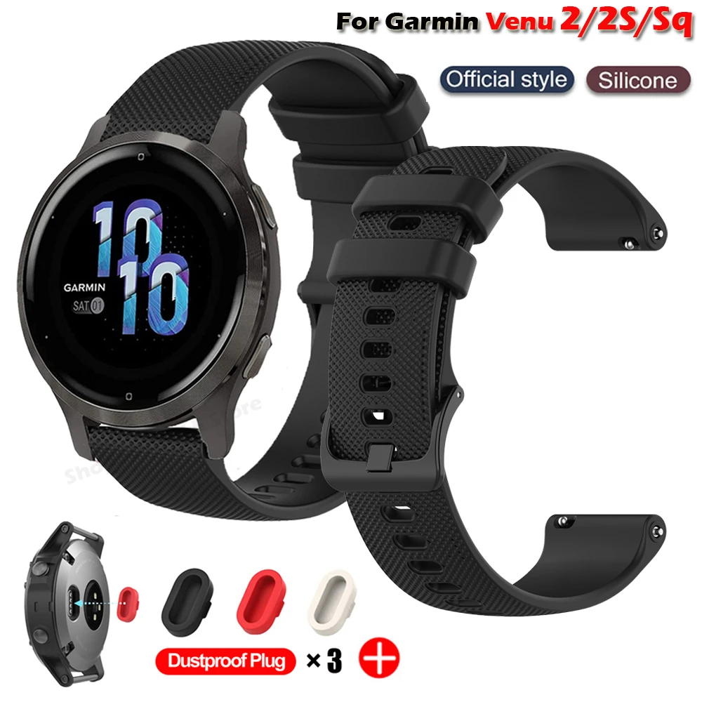 

Силиконовый ремешок для Garmin шнур 2, сменный ремешок для часов для Garmin шнур 2 S sq, ремешок для Garmin шнур с пылезащитной заглушкой