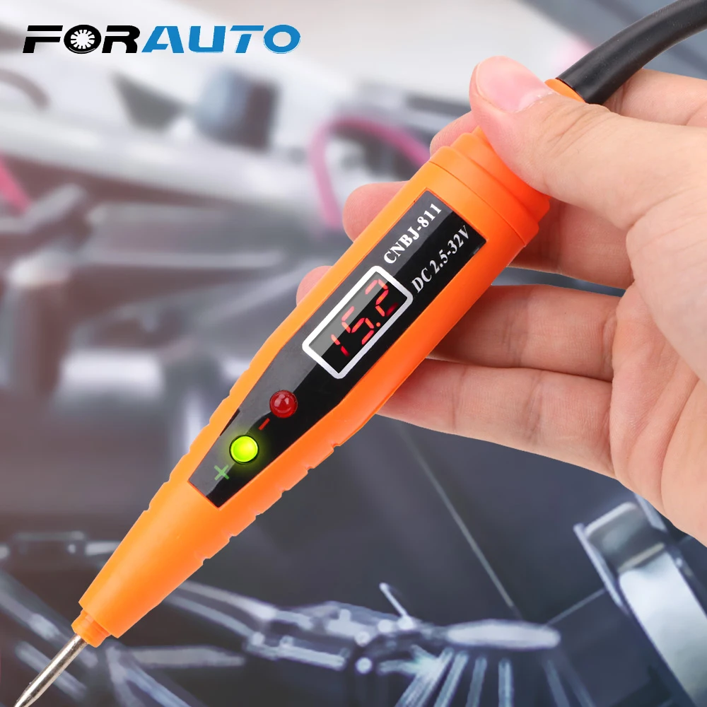 Цифровой дисплей FORAUTO автомобильный тестер электрической цепи напряжения ручка