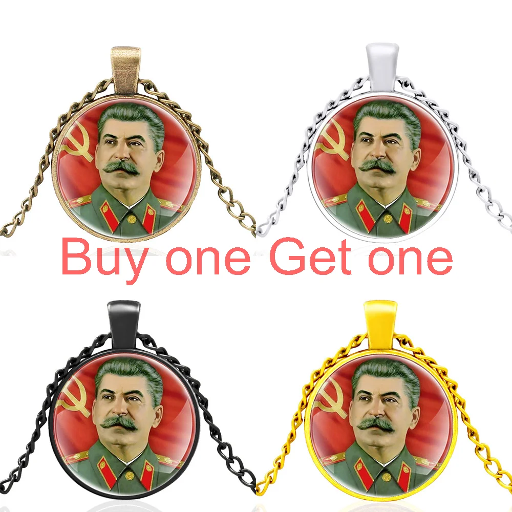 

Classic Soviet Hero Stalin Иосиф Виссарионович Сталин Glass Dome Communism Pendant Necklace Charm Men Women Jewelry Gifts