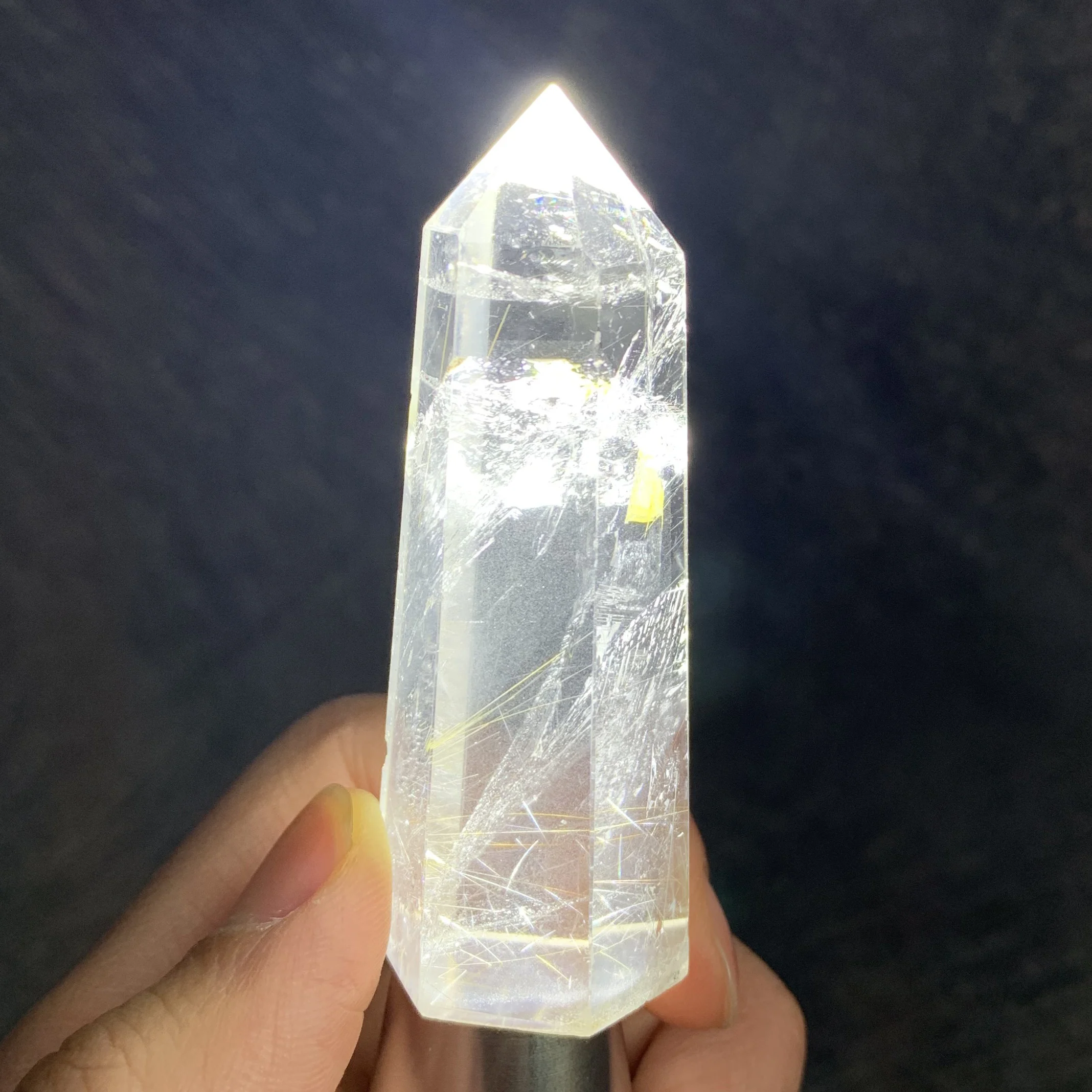 

57 г натуральная кварцевая рутилированная палочка, украшение, полированная кристальная башня, восстанавливающий обелиск рейки W04