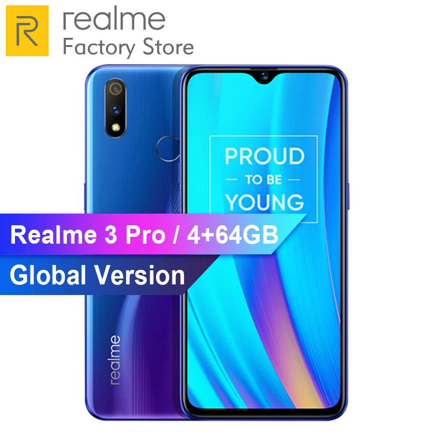 Версия ЕС OPPO Realme 3 Pro 6 'Ɗ/6 ГБ ОЗУ 64/128 Гб ПЗУ Snapdragon 710 AIE 16 + 5 Мп двойная камера VOOC