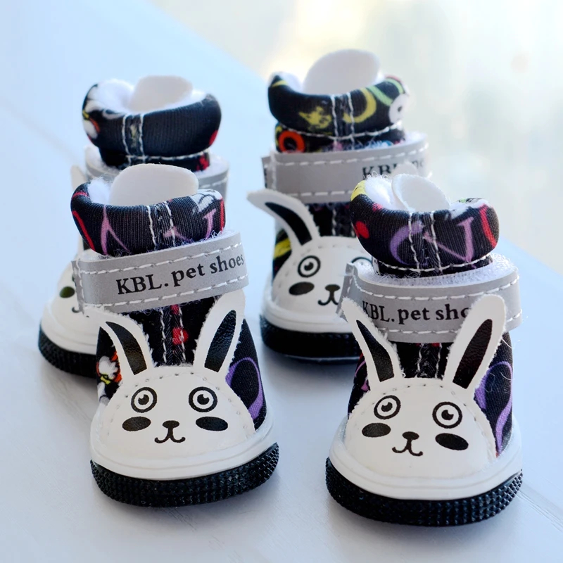 Светящиеся светоотражающие ботинки для собак чихуахуа зимние теплые