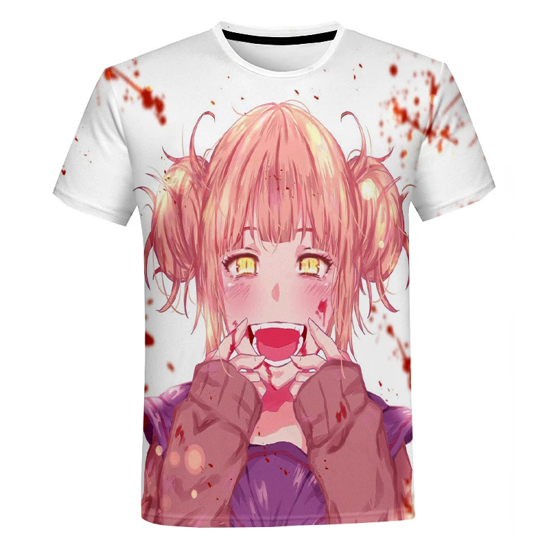 

2021 Himiko Toga 3D Printed T Shirt Unisex Summer Fashion Casual T-shirts My Hero Academia Anime Harajuku Style Plus Size Tops