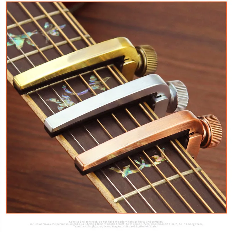 Electric Acoustic Guitar Capo Bass Violin Ukulele Guitar Capos Capotraste Single-handed Tune Clamp Trigger - 3 Colors Metal Capo