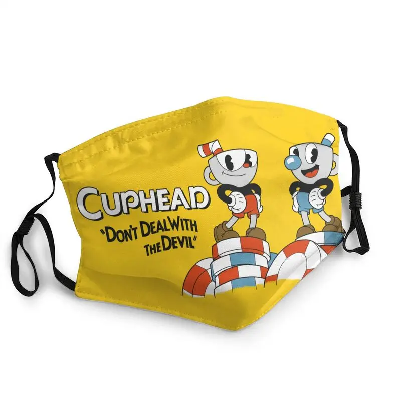 

Cuphead Game Characters Mouth Face Mask Adult Anti Haze Dust Video Game Characters Protection Washable Respirator Mouth Muffle