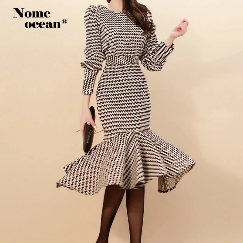 Комплект из двух предметов с платьем русалки винтажное женское платье в клетку