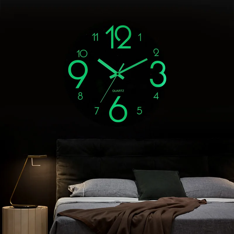 Simple Nordic Wall Clock Silent Minimalist Modern Glowing Clocks Living Room Digital Luminous Wand Klok Home Decor AD50HD | Дом и сад