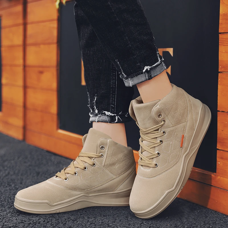 Plus cotton men's casual board shoes leather sneakers autumn and winter sports men | Спорт и развлечения