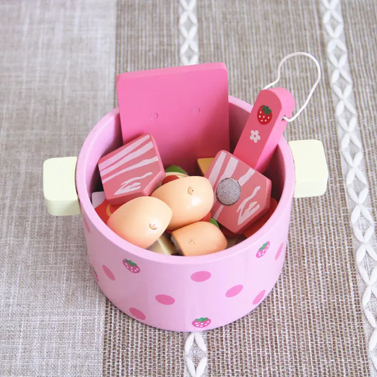 

Baby Toys Super Cute Simulation Vegetable Hot Pot Wooden Toys Play Food Prentend Play Food Set Birthday Gift